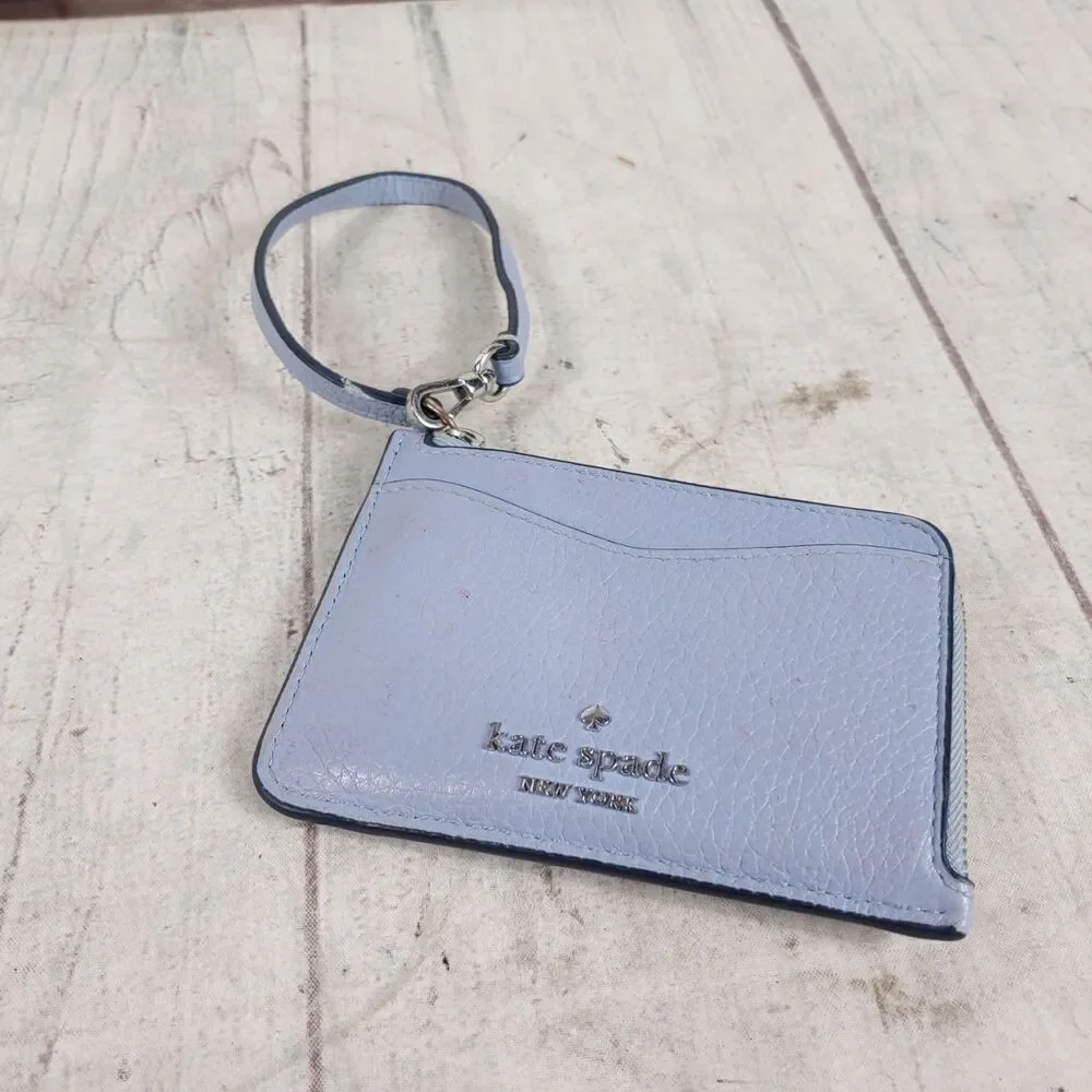 Kate Spade Leila Women's Card Wallet - Muted Light Blue Green - New York USED